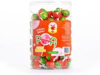 Hirsch Super Bubble Lolly Strawberry, 100 stuks, pot van 1,7 kg - thumbnail