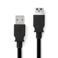 Nedis CCGL61010BK30 Usb-kabel Usb 3.2 Gen 1 Usb-a Male Usb-a Female 5 Gbps Vernikkeld 3.00 M Rond Pvc Zwart Label - thumbnail