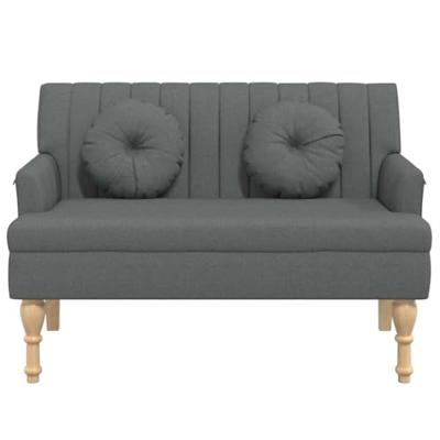 Bankje met kussens 113x64,5x75,5 cm stof donkergrijs