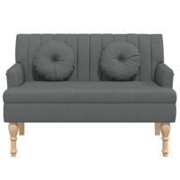 Bankje met kussens 113x64,5x75,5 cm stof donkergrijs - thumbnail