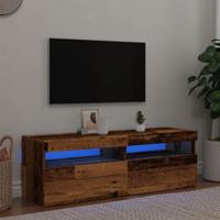 Tv-meubel met LED 120x35x40 cm bewerkt hout oud hout - thumbnail