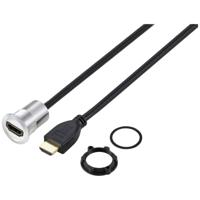 TRU COMPONENTS TC-11980456 HDMI-paneeladapterbus HDMI-bus - HDMI-stekker Zilver Aantal polen: 1 Kabellengte: 90 cm Inhoud: 1 stuk(s) - thumbnail