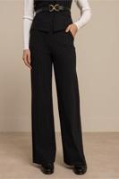 Lexie pinstripe trousers - black/off white - 13621 - thumbnail