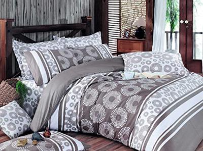 Beddengoedset - 1 dekbedovertrek 220 x 240 cm + 2 kussenslopen 60 x 60 cm - 100% versterkt katoen - Bruin