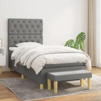 Boxspring met matras stof donkergrijs 80x200 cm - thumbnail