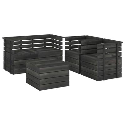 vidaXL 5-delige Loungeset pallet massief grenenhout donkergrijs vidaXL 5-delige Loungeset pallet massief grenenhout donkergrijs