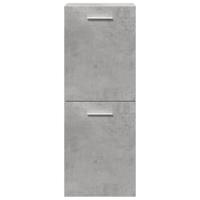 4-delige Badkamermeubelset bewerkt hout betongrijs - thumbnail