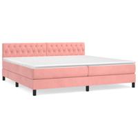 Boxspring met matras fluweel roze 200x200 cm - thumbnail