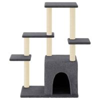 Kattenmeubel met sisal krabpalen 97,5 cm donkergrijs - thumbnail