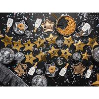 Letter Banner Happy New Year Gouden Sterren - thumbnail