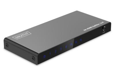 Digitus DS-55337 1 + 4 poorten HDMI-splitter LED-weergave, Met status-LEDs, Met metalen behuizing, Individueel schakelbaar, Ultra HD-geschikt 3840 x 2160 Pixel Digitus DS-55337 1 + 4 poorten HDMI-splitter LED-weergave, Met status-LEDs, Met metalen behuizing, Individueel schakelbaar, Ultra HD-geschikt 3840 x 2160 Pixel