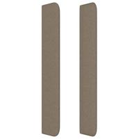 Hoofdbord met randen 183x16x118/128 cm stof taupe - thumbnail