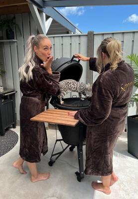 Badjas chocolade bruin - fleece-m