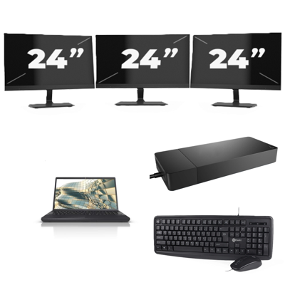 Fujitsu Lifebook A3510 - Intel Core i3-10e Generatie - 15 inch - 8GB RAM - 256GB SSD - Windows 11 Home + 3x 24 inch Monitor Fujitsu Lifebook A3510 - Intel Core i3-10e Generatie - 15 inch - 8GB RAM - 256GB SSD - Windows 11 Home + 3x 24 inch Monitor