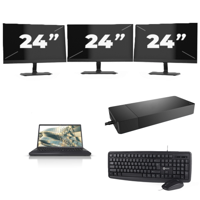 Fujitsu Lifebook A3510 - Intel Core i3-10e Generatie - 15 inch - 8GB RAM - 256GB SSD - Windows 11 Home + 3x 24 inch Monitor - thumbnail