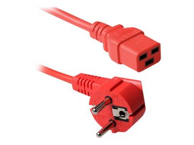 ACT AK5167 Netsnoer Schuko CEE 7/7 male (haaks) | C19 | Rood | 60 cm
