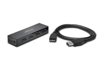 Kensington USB 3.0 4-Poorten Hub, Overdrachtsnelheden Tot 5 Gbps - 3Amps Om Smartphones En Tablets Snel Op Te Laden, Plug & Play-Installatie, Compatibel Met HP, Dell, Windows, Macbook, Thuiskantoor