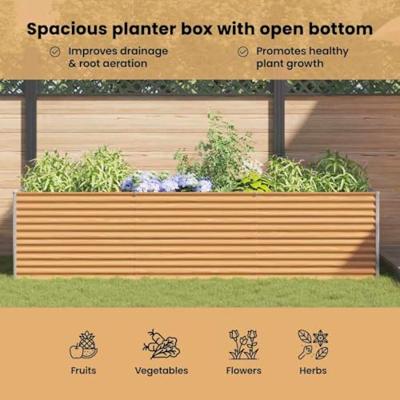 Verhoogde plantenbak 390 x 100 x 68 cm Gegalvaniseerd staal