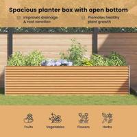 Verhoogde plantenbak 390 x 100 x 68 cm Gegalvaniseerd staal - thumbnail