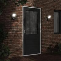 Buitenwandlamp LED met sensors gegoten aluminium zwart - thumbnail