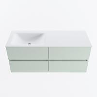 MONDIAZ VICA 120cm badmeubel onderkast Greey 4 lades. Wastafel CLOUD links 1 kraangat, kleur Talc. - thumbnail