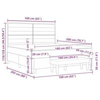 Boxspringbed met matras met hoofdeinde Crème 160 x 200 cm Stof - thumbnail