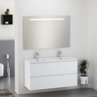 Badmeubelset Excellence Sephia 120x60x46 cm Mat Wit (incl Ledspiegel) - thumbnail