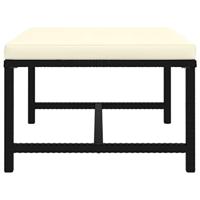 Voetensteun sectioneel met kussen poly rattan zwart - thumbnail