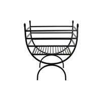 Houtopslag DKD Home Decor Zwart Staal 48 x 30 x 57 cm Houtblok standaard - thumbnail