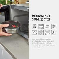 Black+Blum RVS-voedselkom klein - Maaltijdvoorbereiding - Ø170 mm - H 59 mm - Grijs/Rood - thumbnail