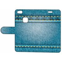 Huawei P10 Lite | Wallet Case | met Pasjes | Jeans - thumbnail
