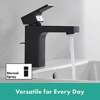 Hansgrohe Wastafelmengkraan Vernis Shape Eengreeps 100 Met Trekwaste CoolStart Mat Zwart - thumbnail