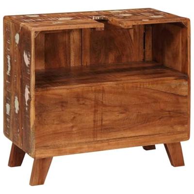 Badkamerkast met plank Massief gerecycled hout en Bewerkt hout