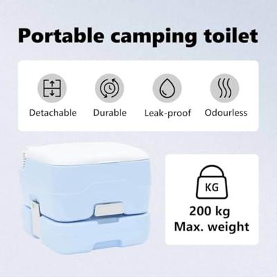 VidaXL Camping toilet lichtblauw en wit 41,5 x 36,5 x 30 cm polyetheen