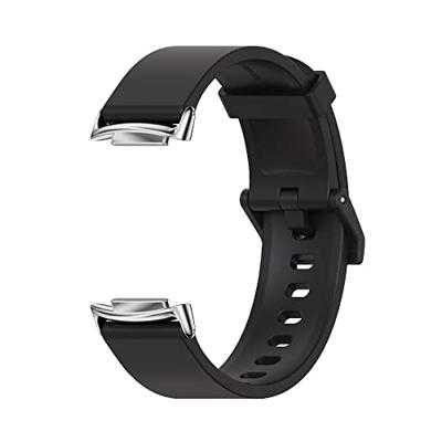 FitBit Charge 5 & 6 Extra soft siliconen bandje - Lichtgrijs + gouden connector