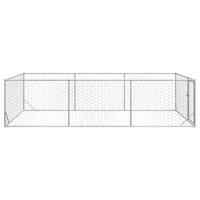 Hondenkennel voor buiten met deur 2x4x1 m gegalvaniseerd staal - thumbnail