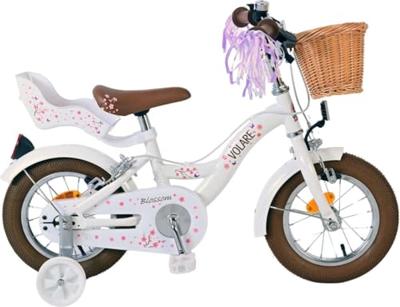 Volare blossom kinderfiets - meisjes - 12 inch - wit - twee handremmen Volare blossom kinderfiets - meisjes - 12 inch - wit - twee handremmen
