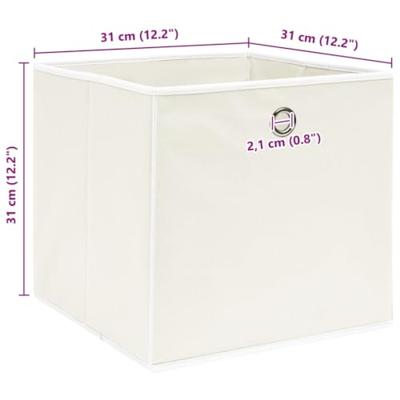 VidaXL Opbergboxen 10 st 32x32x32 cm stof wit