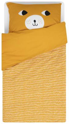 HEMA Peuterdekbedovertrek 120x150cm zacht katoen beer (geel)