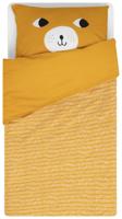 HEMA Peuterdekbedovertrek 120x150cm zacht katoen beer (geel) - thumbnail