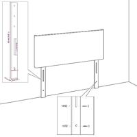 Hoofdbord met randen 147x16x118/128 cm stof donkerbruin - thumbnail
