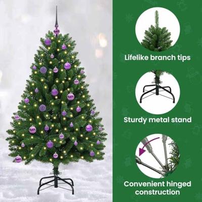 VidaXL Kunstkerstboom met 150 led groen 150 cm pvc en metaal
