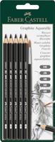 Faber Castell Aquarelpotlood Graphite - blister 5 stuks + penseel - thumbnail