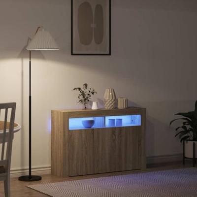 Dressoir Sonoma eiken 116 x 30 x 75 cm Bewerkt hout