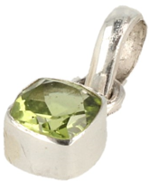 Edelsteen Hanger Peridoot Vierkant Facet - 925 Zilver - thumbnail