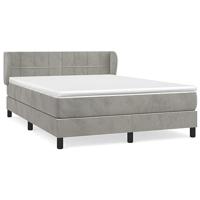 Boxspring met matras fluweel lichtgrijs 140x200 cm - thumbnail