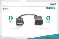 Digitus DB-340415-002-S DisplayPort-kabel DisplayPort / HDMI Aansluitkabel DisplayPort-stekker, HDMI-A-bus 0.20 m Zwart Afgeschermd (dubbel), Afgeschermd - thumbnail