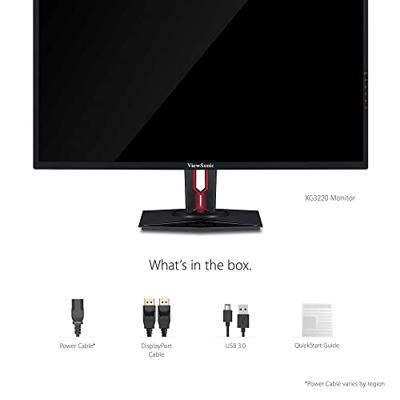 Viewsonic XG3220 Gaming-monitor, 80 cm (32 inch), 4 K, VA-paneel, HDR, 5 ms, FreeSync, HDMI, DP, USB 3.0, 2 x 5 watt-luidsprekers, zwart