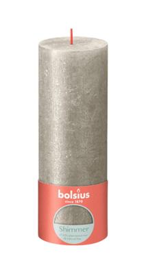Bolsius shimmer rustiekkaars 190/68 champagne