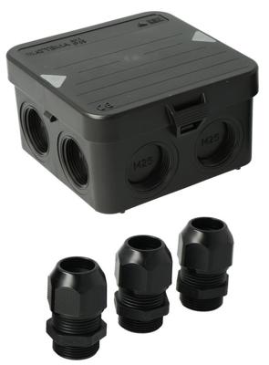Enzo Kabeldoos Attema AK1 | + 3 wartels M25 IP65 zwart - 4034023 Enzo Kabeldoos Attema AK1 | + 3 wartels M25 IP65 zwart - 4034023